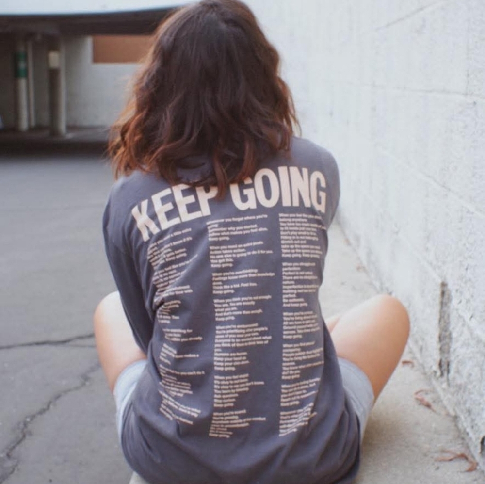 Megan Batoon Gray 'Keep Going' Long Sleeve Shirt